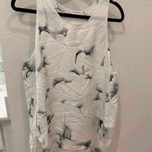 3.1 Phillip Lim white floral silk sleeveless top size 8